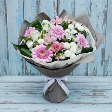 Букет цветов из:  Герберы, Альстромерии и Хризантемы в Двуреченске