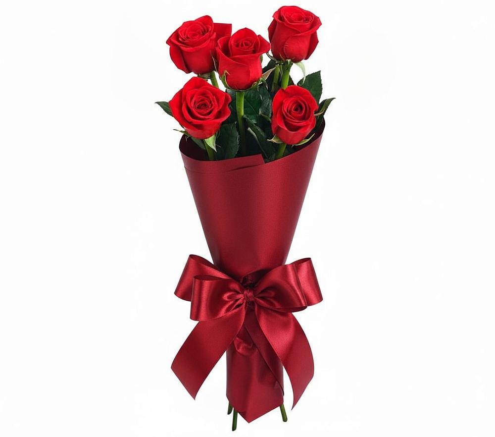 Букет 5 Красных роз Эдлесс Лав в Двуреченске