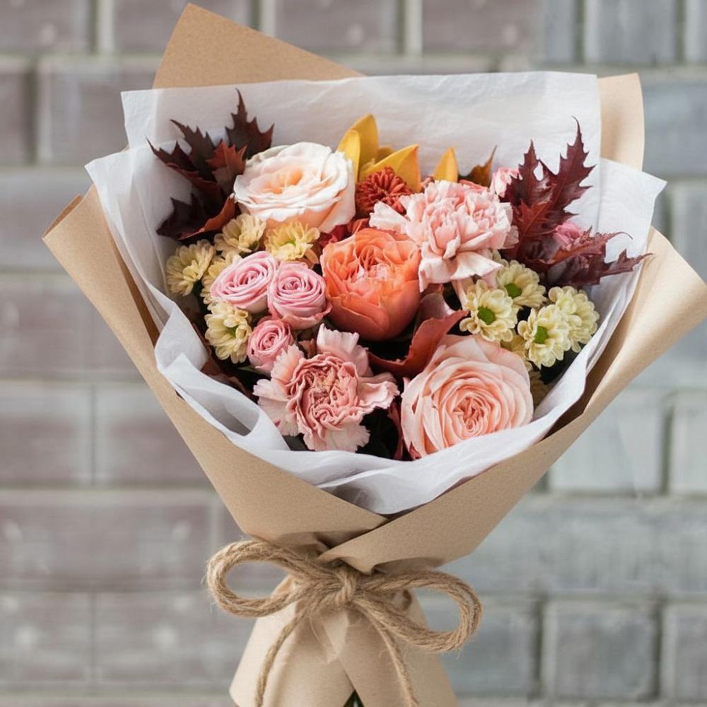 Букет цветов из: Гвоздики, Хризантемы и Розы в Двуреченске