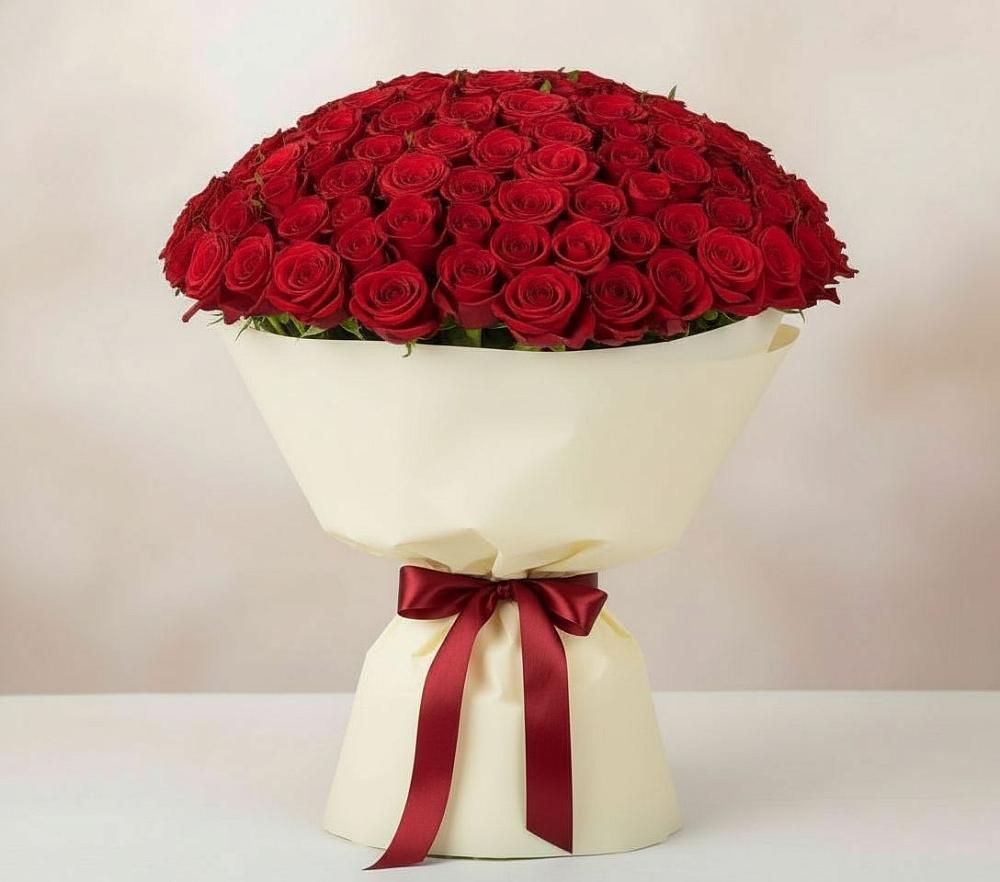 Букет 101 Красная роза Милано в Двуреченске
