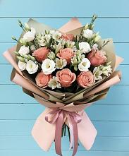 Букет цветов из:  Розы, Альстромерии и Лизиантусы #REPLACE_PRED# Двуреченске