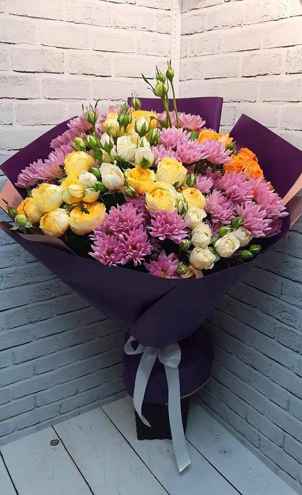 Букет цветов из: Хризантемы и Розы в Двуреченске