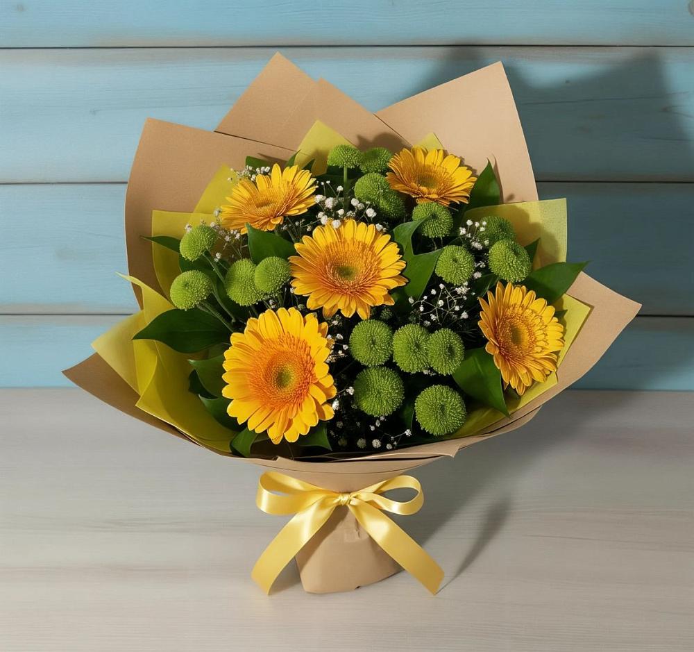 Букет цветов из: Герберы и Хризантемы в Двуреченске
