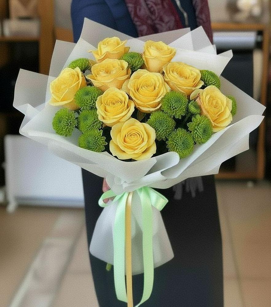 Букет цветов из: Хризантемы и Розы в Двуреченске