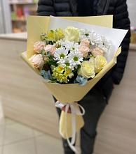 Букет цветов из:  Альстромерии, Розы и Хризантемы в Двуреченске