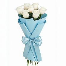 Букет 7 белых роз Проуд в Двуреченске