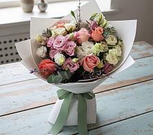 Букет цветов из:  Розы, Лизиантусы и Гвоздики в Двуреченске