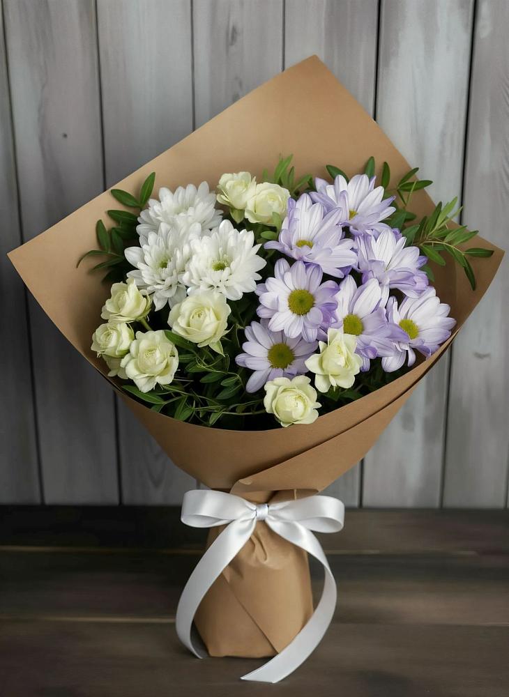 Букет цветов из: Хризантемы и Розы в Двуреченске