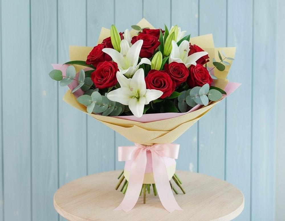 Букет цветов из: Лилии и Розы в Двуреченске